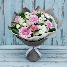 Букет цветов из:  Герберы, Альстромерии и Хризантемы #REPLACE_PRED# Краснофлотском