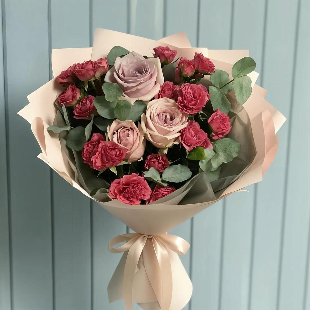 Букет цветов из: Гвоздики и Розы в Краснофлотском
