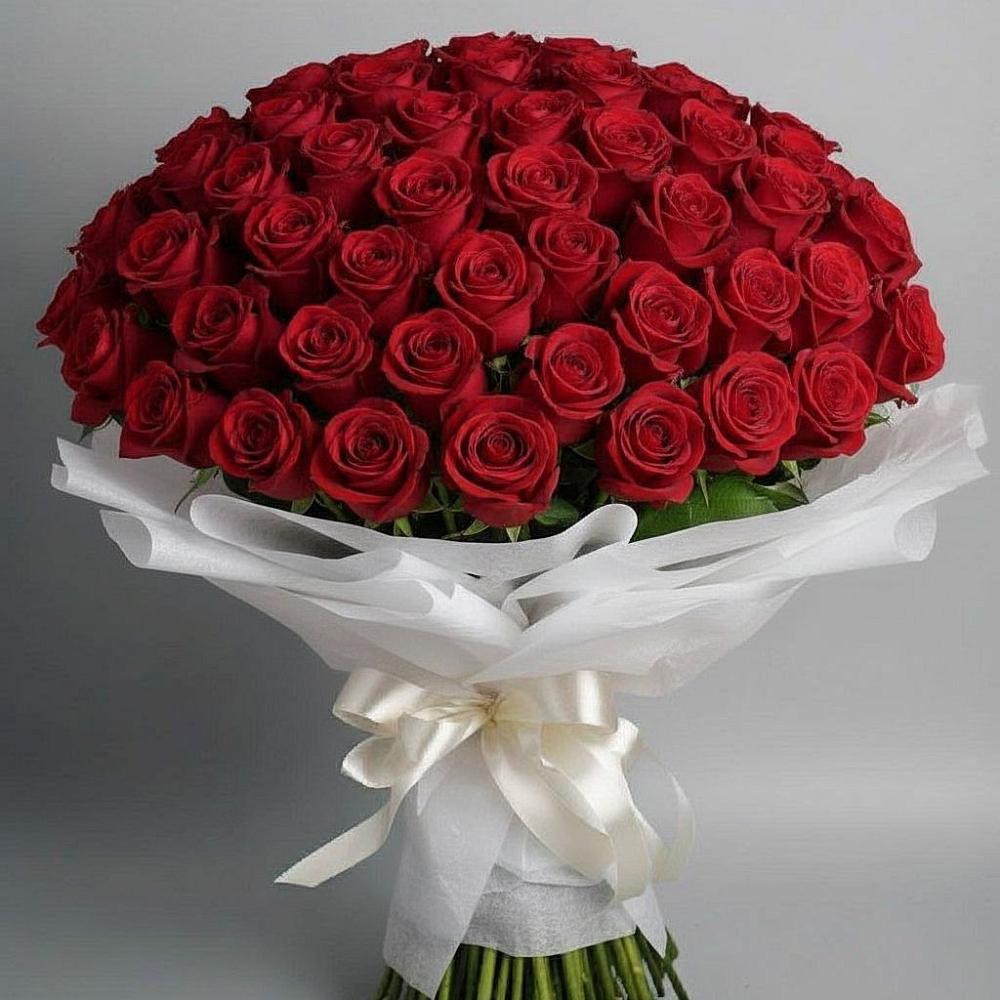 Букет 101 Красная роза Блэк Мэджик в Краснофлотском
