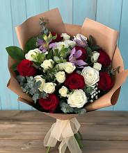 Букет цветов из:  Розы и Альстромерии в Краснофлотском