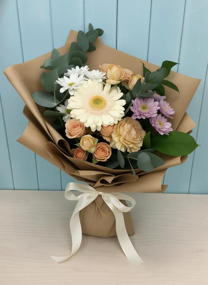 Букет цветов из: Герберы и Хризантемы в Краснофлотском
