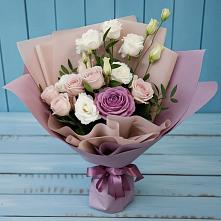 Букет цветов из:  Розы и Лизиантусы #REPLACE_PRED# Краснофлотском
