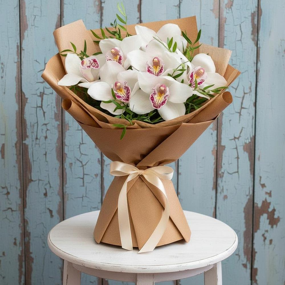 Букет цветов из: Орхидеи и Розы в Краснофлотском