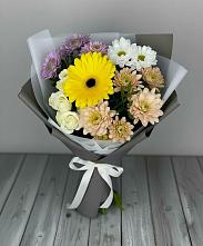 Букет цветов из:  Розы, Герберы и Хризантемы #REPLACE_PRED# Краснофлотском