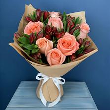 Букет цветов из:  Розы и Альстромерии в Краснофлотском