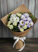 Букет цветов из:  Хризантемы и Розы в Краснофлотском