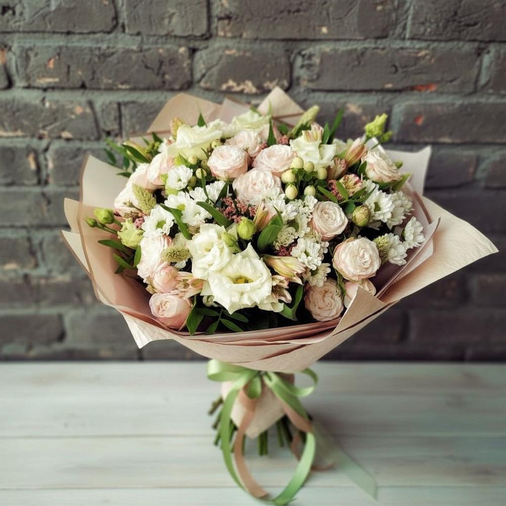 Букет цветов из: Альстромерии, Розы и Хризантемы в Краснофлотском
