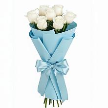 Букет 7 белых роз Проуд в Краснофлотском