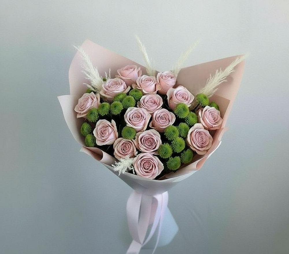 Букет цветов из: Розы и Хризантемы в Краснофлотском