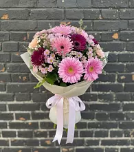 Букет цветов из:  Герберы и Хризантемы в Краснофлотском