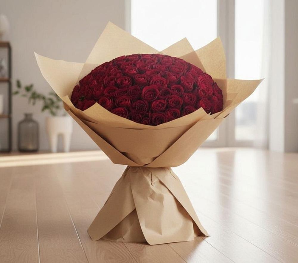 Букет 101 Красная роза в Краснофлотском