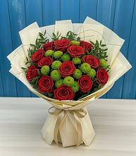 Букет цветов из:  Розы и Хризантемы в Краснофлотском