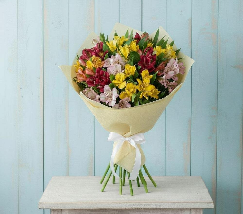Букет цветов из: Альстромерии в Краснофлотском