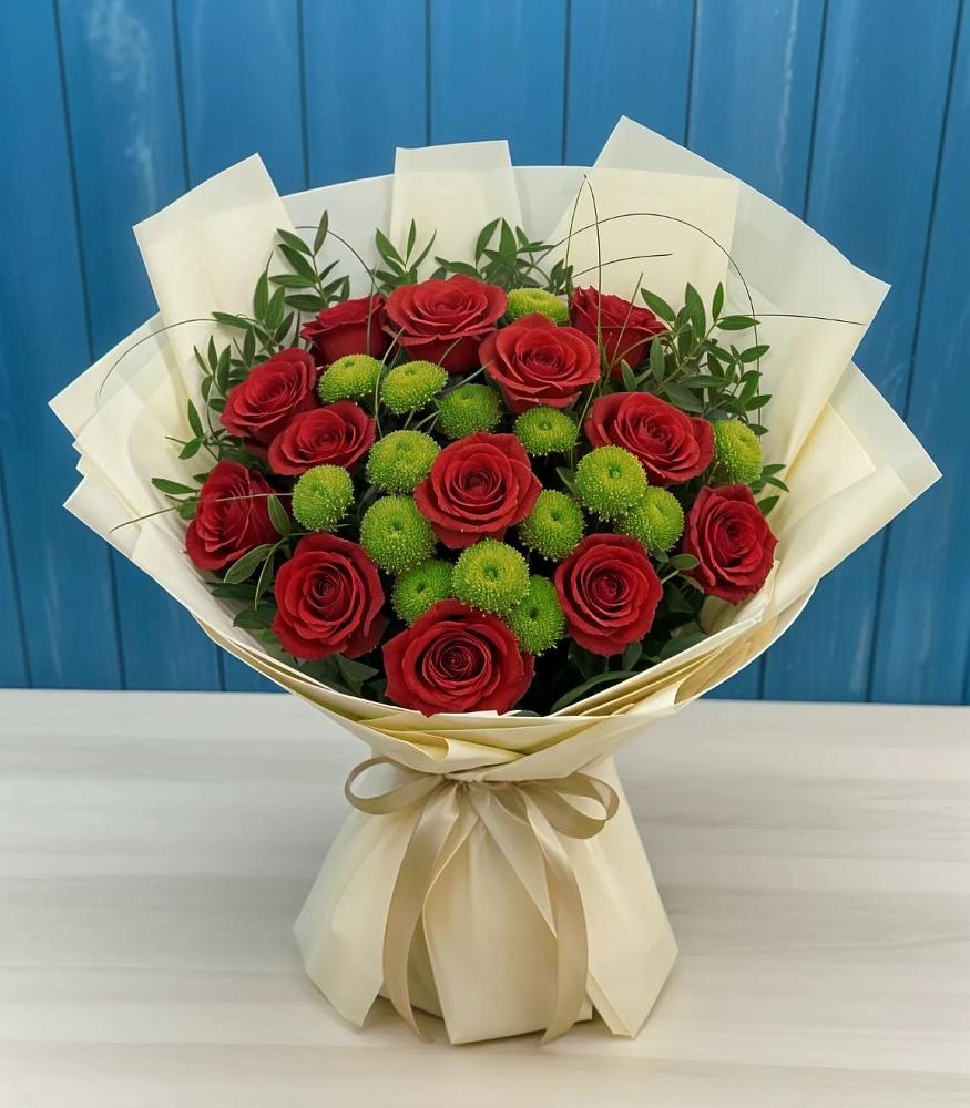Букет цветов из: Розы и Хризантемы в Краснофлотском
