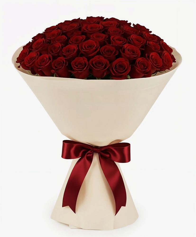 Букет 101 Бордовая роза Блэк Бакарра в Краснофлотском